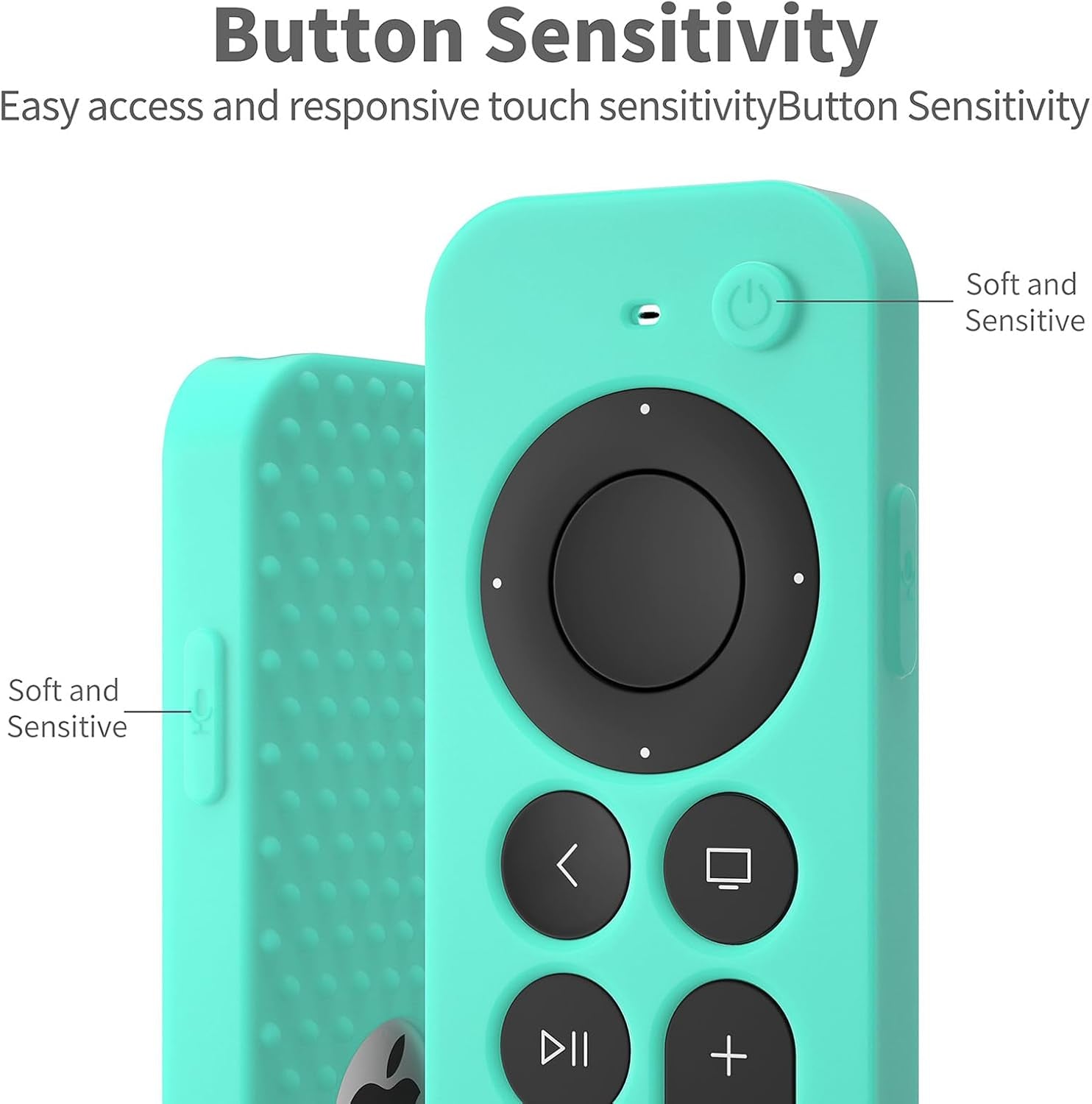 Compatible with Apple TV 4K Siri Remote 2021 Silicone Cover, Silicone Case for Apple TV 4K 6 Generation 2021 Remote Control, Apple 4K Siri Remote 2Nd Gen Cover (Mint Green)