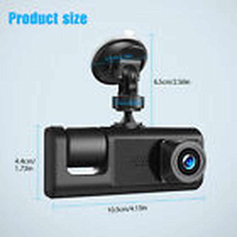 3 Lenses Camara De Seguridad Dash Cam Para Carro Auto Delantero/Tras