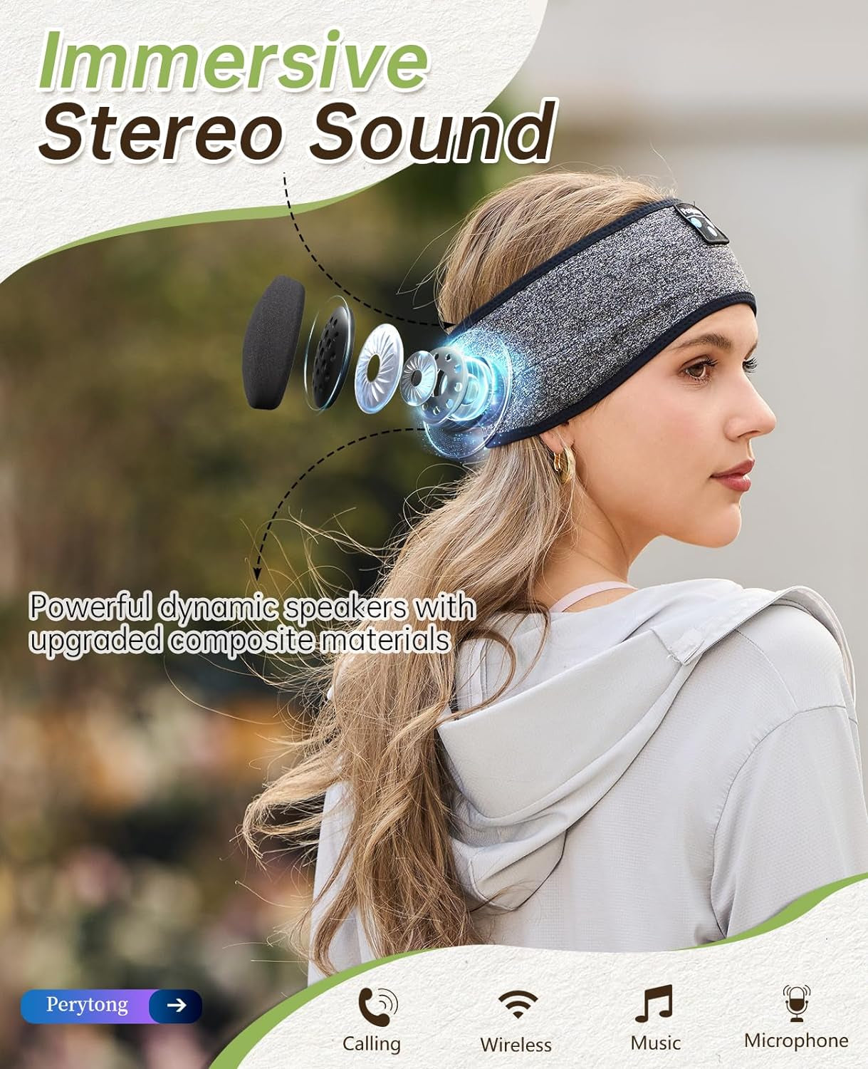 Sleep Headphones Bluetooth, Sleeping Headphones Headband - Soft Elastic Comfortable Headband Headphones, Gifts for Men Women Teenager